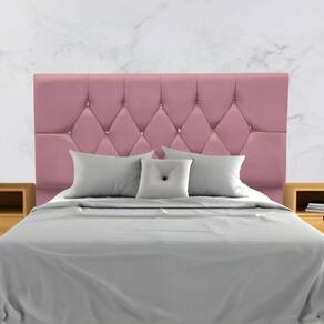 Cabeceira Cama Box Estofada Queen Size 160 Cm Suede Madri Rosê