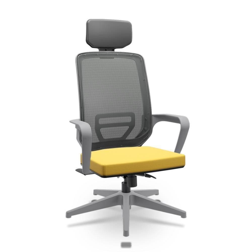 Cadeira Adrix Grafite Facto Dunas Amarelo