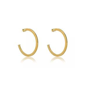 Brinco Argola Grande Clássica Folheado Em Ouro 18k