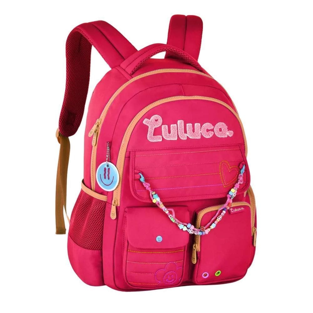 Mochila De Costas Luluca Meninas Pandinha Juvenil - Rosa
