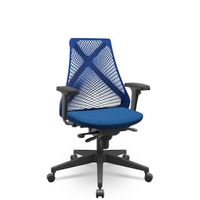 Cadeira Bix X+ Poliester Azul Slider Piramidal