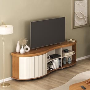 Rack Para Tv Sirius Carvalho Off White Menta