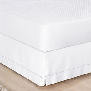 Saia Para Cama Box Solteiro Ponto Palito Branco
