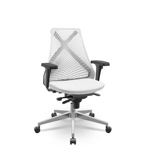 Cadeira Bix X+ Aero Branco Slider Base Alumínio