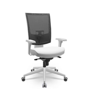 Cadeira Flash Presidente Slider Cinza Aero Branco