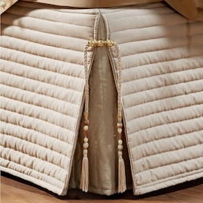 Saia Para Cama Box Casal Padrão Paris Matelada Bege