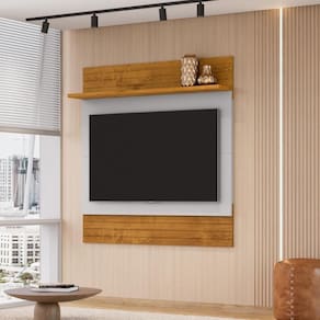Conjunto Painel E Rack Arcadia Naturalle Off White