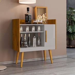 Bancada Aparador Café Com Porta Lincon Nature Off White