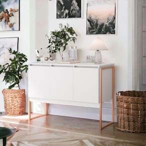 Buffet 3 Portas Industrial Italia - Branco Cobre Branco Cobre