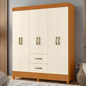 Guarda Roupa 6 Portas Cancun Cinamomo Off White