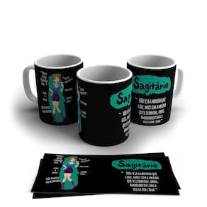 Caneca Personalizada Cerâmica Signo Sagitário 325ml