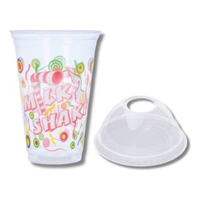 100 Un. De Copo P/ Milk Shake 550 Ml. + Tampa Bolha C/ Furo