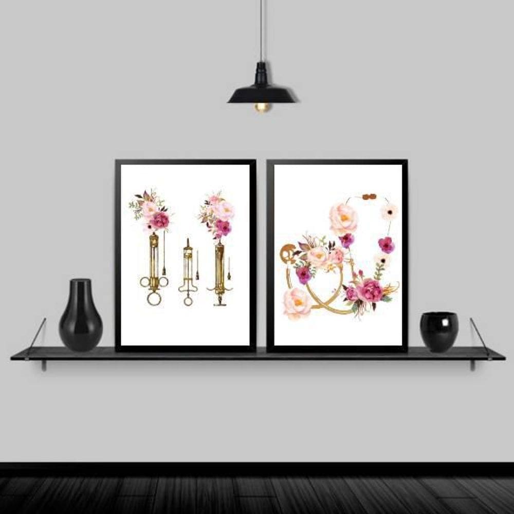 Kit 2 Quadros Posso Naquele Que Me Fortalece 45X34Cm - Preta