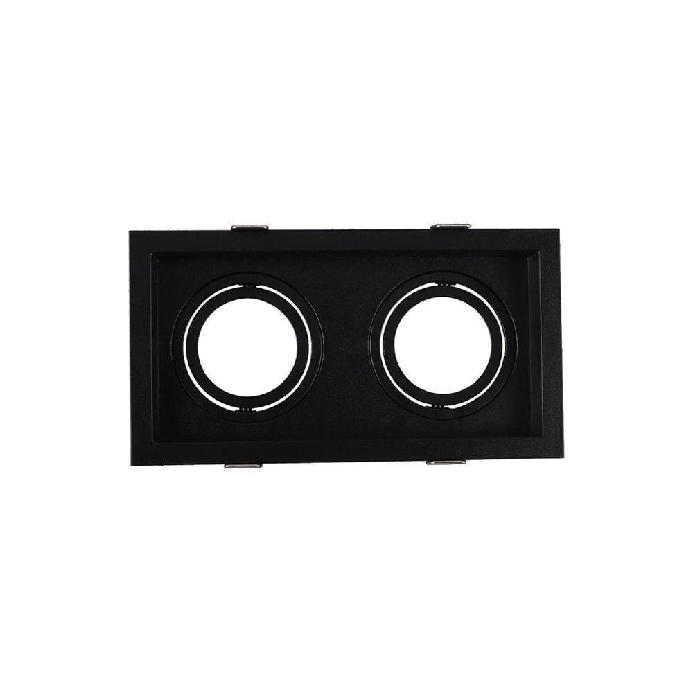Spot De Embutir Recuado Astraled Berenices Para 2 Lâmpadas Par 20 Preto Sp-7637