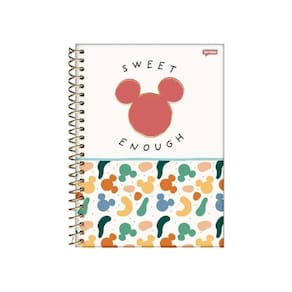 Caderno Espiral Capa Dura Colegial 10 Matérias Mickey 160 Folhas Jandaia 5049