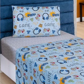 Jogo De Lençol Solteiro Bouti Kids Infantil Estampado 3 Peças Game