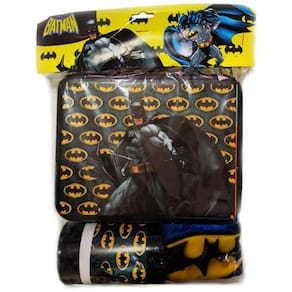 Kit Batman Com 1 Lancheira De Maletinha + 1 Copo + 1 Toalha