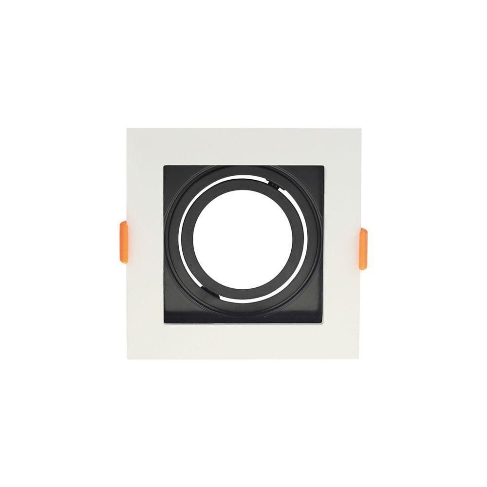 Spot De Embutir Recuado Astraled Berenices Para Lâmpada Par 20 Quadrado Branco Preto Sp-7622