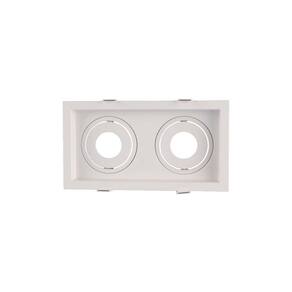 Spot De Embutir Recuado Astraled Berenices Para 2 Lâmpadas Mr16 Branco Sp-7634