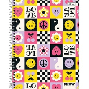 Caderno Espiral Capa Dura Universitário 1 Matéria Show Feminino 80 Folhas Tilibra Estampa 2