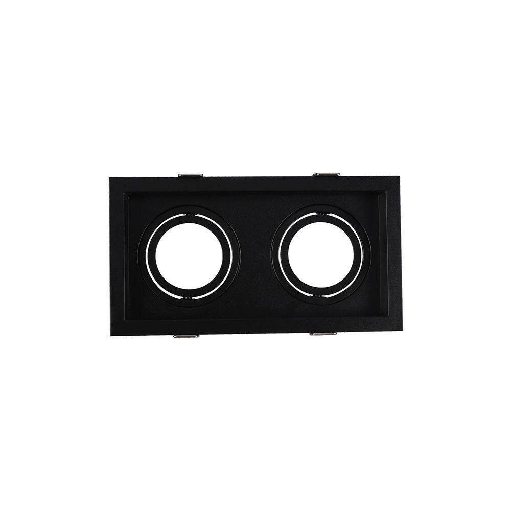Spot De Embutir Recuado Astraled Berenices Para 2 Lâmpadas Mr16 Preto Sp-7633