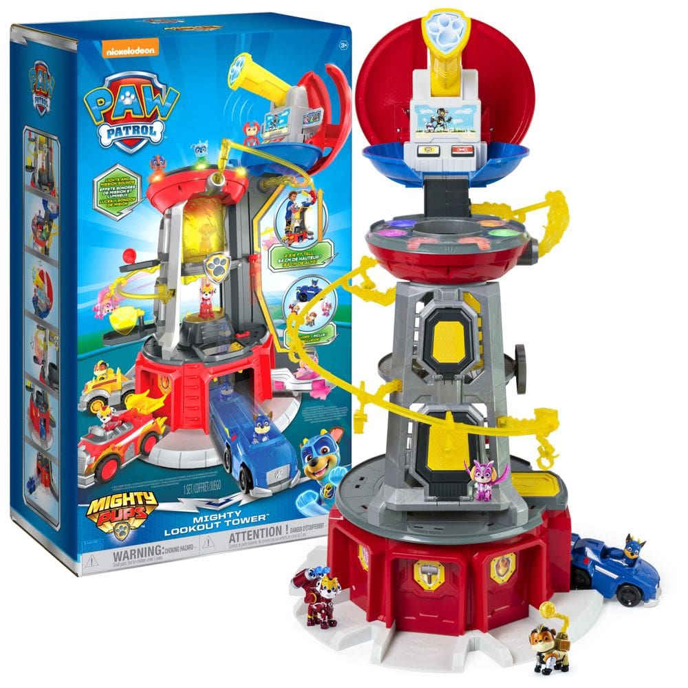 Toy Paw Patrol Mighty Lookout Tower com 4 bonecos de ação