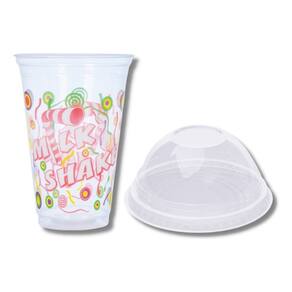 100 Un. De Copo P/ Milk Shake 550 Ml. + Tampa Bolha S/ Furo
