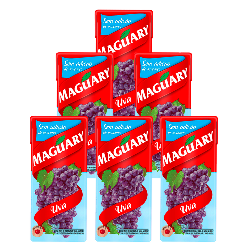 Suco Maguary Light Uva Sem Açúcar 200ml 6 Unidades