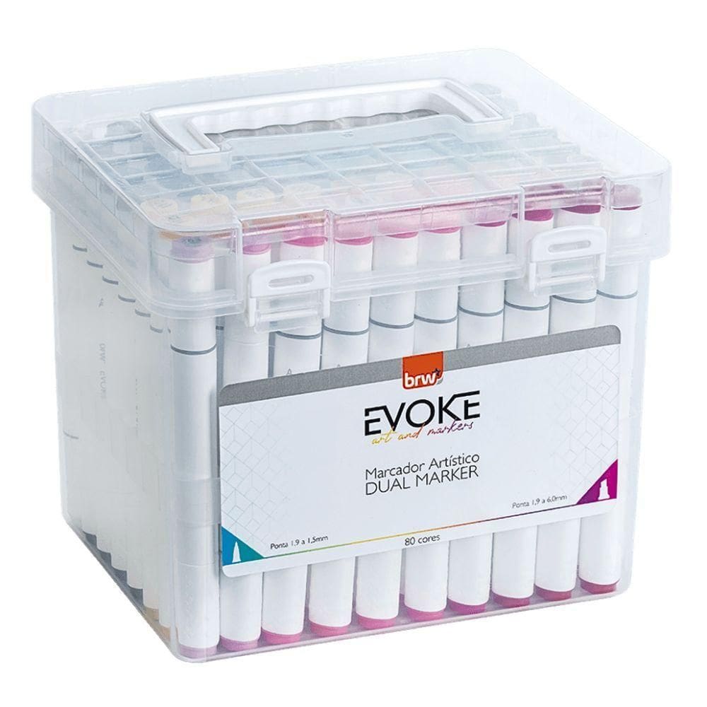 Marcador Artístico Evoke Dual Marker Brw 80 Cores