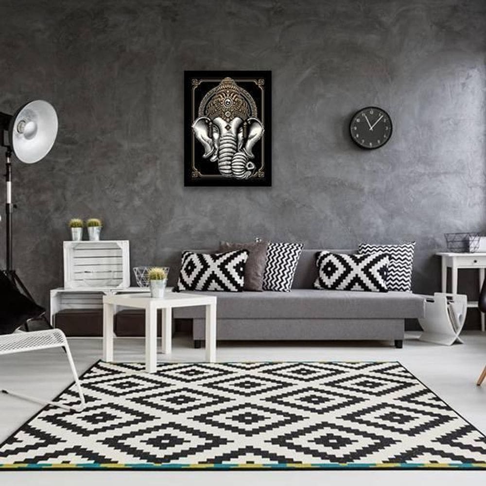 Quadro Elefante Ganesha 24X18Cm - Com Vidro