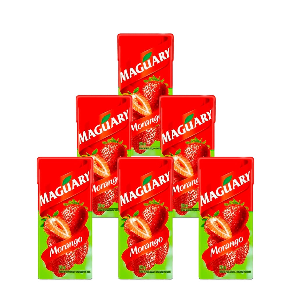 Suco Maguary Sabor Morango 200ml 6 Unidades