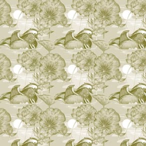 Papel De Parede Pato Lagoa Flores E Lua Autocolante Lavável