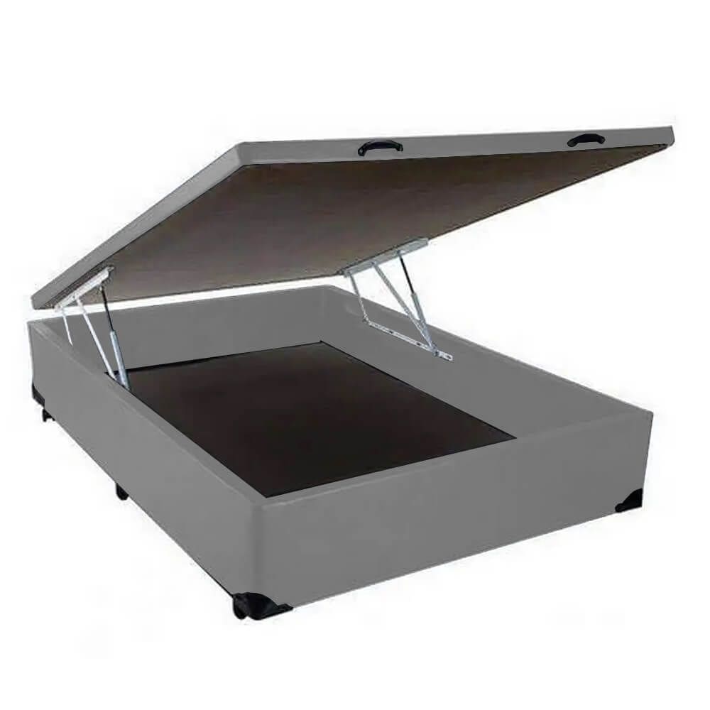 Base Box Baú Casal 36x138x188 Cor Cinza
