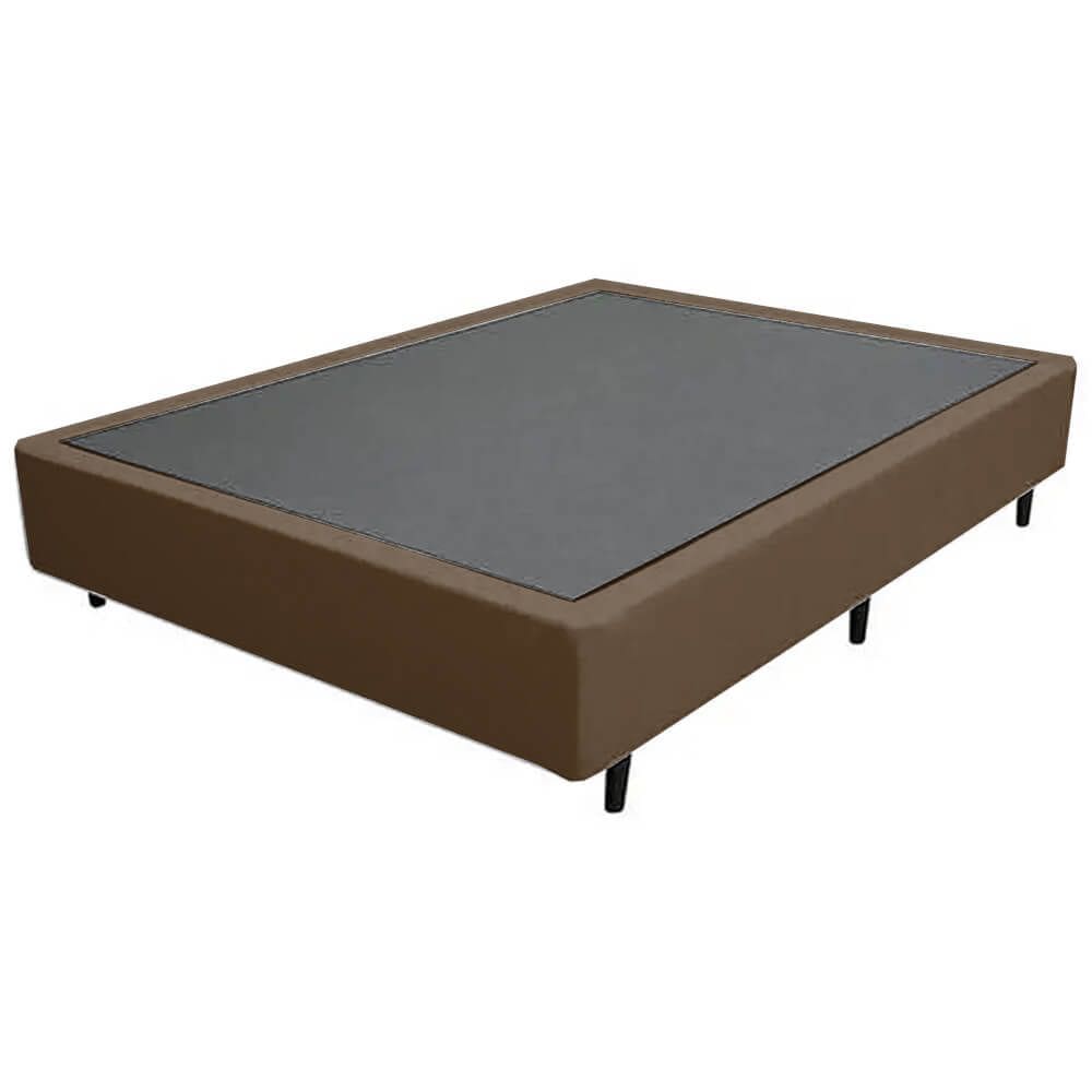 Base Box Cama Casal 26x138x188cm Courino Cor Marrom