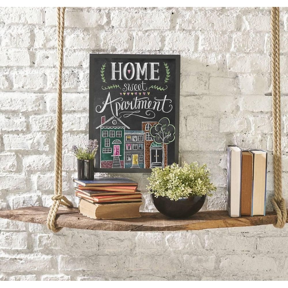 Quadro Home Sweet Apartment 24X18 Com Vidro - Preta