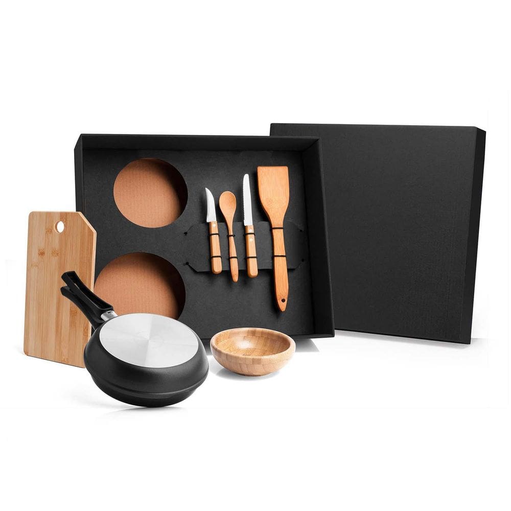 Kit Para Omelete Em Bambu E Inox 8 Peças - Welf
