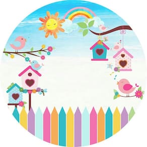 Painel Redondo 3D Sublimado Jardim Frd-3250