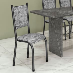 Kit com 06 Cadeiras Bianca 100cm X 48cm X 39cm Prata