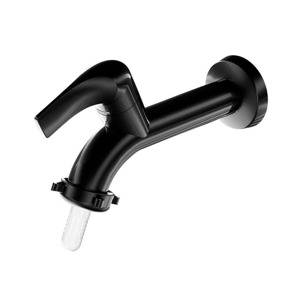 Torneira Plástica Para Tanque E Jardim Lorenzetti Fitt 1130 F61 De Parede Preta