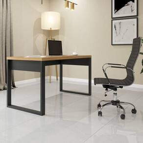 Mesa para Escritório Industrial 135cm Freijó/Preto