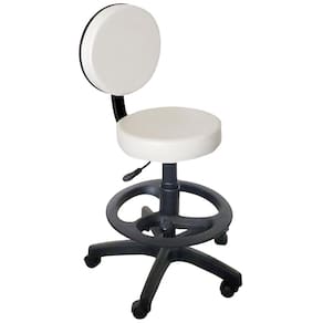 Cadeira Mocho Giratório Com Pistão Branco For-Ty