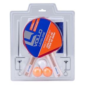 Kit Tênis de Mesa Ping Pong Portátil 2 Raquetes 3 Bolas Rede Suportes ITTF Vollo