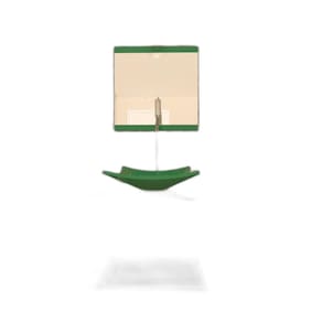 Gabinete De Vidro 40Cm Ac Com Cuba Quadrada - Verde