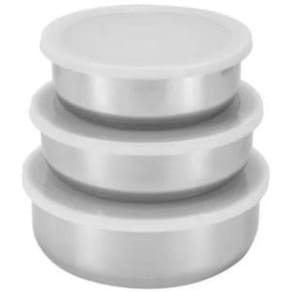 Conjunto De Potes Inox Com Tampa 3 Peças Wincy
