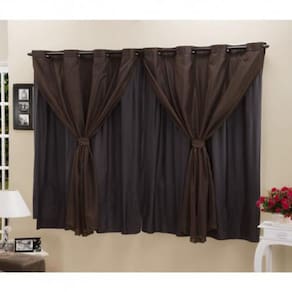 Cortina Blackout Pvc Com Tecido Voil 2,00 M X 1,40 M Tabaco