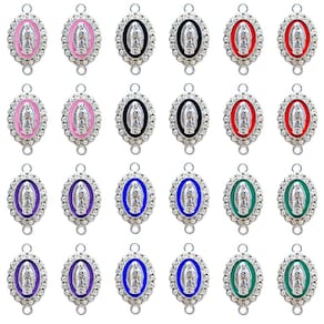 Conjunto de pingentes Morofme Virgin Mary, 24 peças com strass para joias