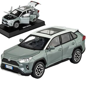 Carro de brinquedo ERBADIHAGO RAV4 modelo 1/32 de metal com luz e som