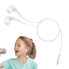 Fones de ouvido com fio, fones de ouvido infantis com microfone, conector de 3,5 mm