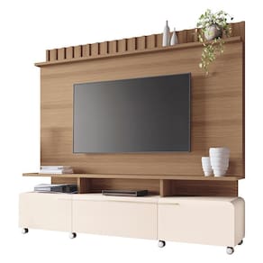 Estante Home Theater Artís Castanho Off White – HB Móveis