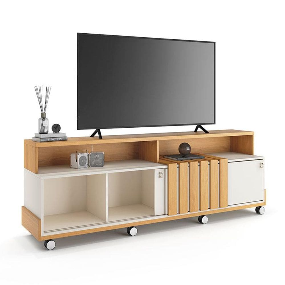 Rack bancada para Sala Graci 1.8 Cinamomo Off White – HB Móveis